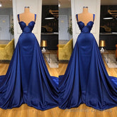 Chic Royal Blue Straps Sweetheart Prom Dress Overskirt Long